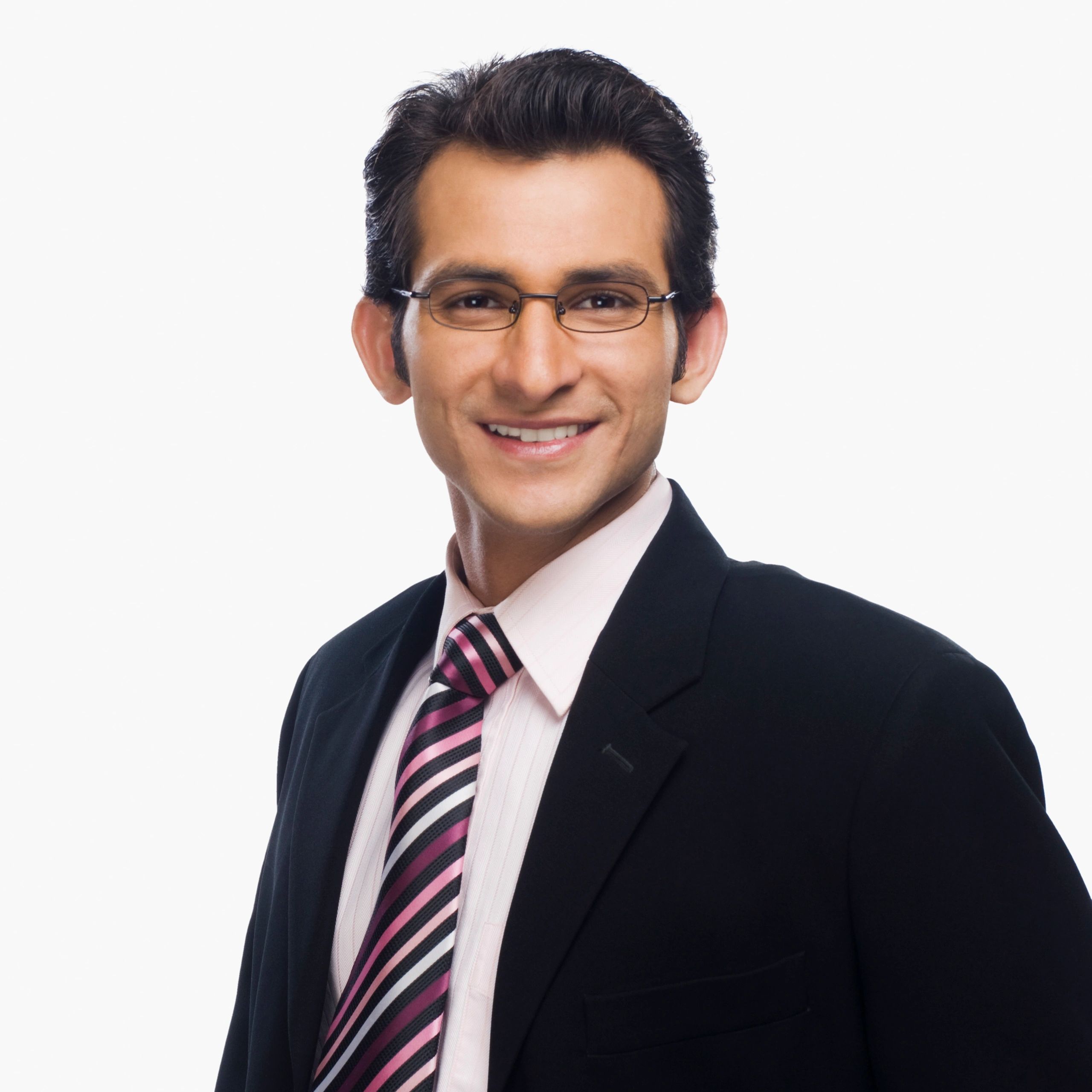 Portrait headshot of a young adult man smiling